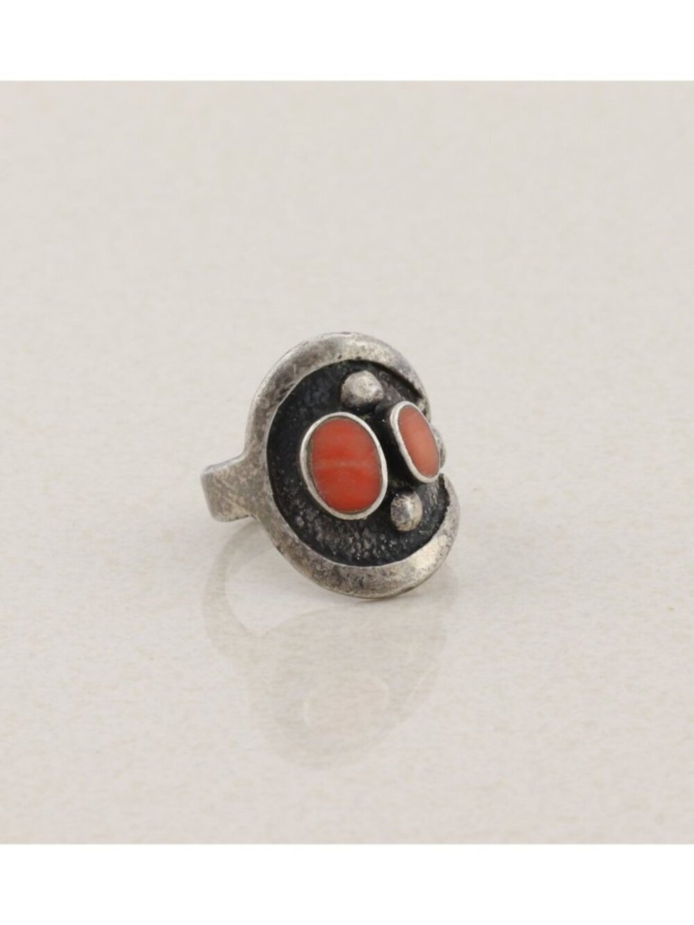 Sterling Silver Coral Ring Size 5 1/2 Woman Teen Children's Pinky - Picture 6 of 6